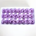 Rose preservate viola 2-3cm grado A teste di fiori freschi per bouquet fai da te scatola regalo - 21 fiori/scatola / Viola