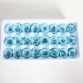 Rose stabilizzate blu chiaro 2-3cm teste di fiori freschi in scatola per bouquet fai da te - 21 fiori/scatola / Blu