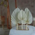 Foglie di palma secche naturali a ventaglio composizione per decorazione casa e festa - Sbiancato 25 cm