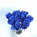 Blauer Glitzer Trockenrosen Blumenstrauß, konservierte echte Rosen für Valentinstag. - 10-teiliges Set / Blau