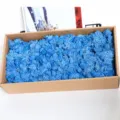 Blue preserved moss floral material box for home decor DIY wall decoration and crafts supply. - Dark Blue
