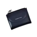 Klassischer Stern minimalistische Damen Kurzbörse einfarbige Münztasche mit Reißverschluss - Schwarz