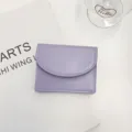 Lila minimalistisches Kartenetui Geldbörse, koreanischer Stil einfarbig PU Leder. - Koreanischer minimalistischer Stil / Lila