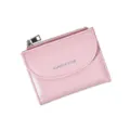 Rosa Damen Mini Geldbörse PU Leder Münzbeutel Reißverschluss Kartenetui kleine Tasche süß - Rosa