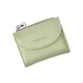 Minimalistisches einfarbiges Damen Portemonnaie Münztasche mit Reißverschluss in Hellgrün. - Hellgrün