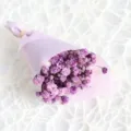 Mini bouquet di fiori secchi di gipsofila stabilizzato in viola per decorazione regalo - Viola