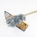 Grey blue bunny tail grass dried flower bouquet, perfect for aesthetic home decor and crafts. - Grey 60 Pieces