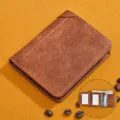 Men's Short Leather Wallet Multi-Functional Driver License Card Holder Retro Vintage Purse - Dark Brown