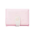 Süßes rosa PU Leder dreifach gefaltetes Portemonnaie für Damen mit Katzen Prägung Design - Rosa