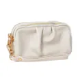 Borsa a pochette a doppio strato in ecopelle PU bianca per donna, elegante borsa da polso. - Bianco