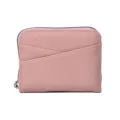 Rosa Leder Münzgeldbörse minimalistischer Akkordeon Kartenhalter kurzer Reißverschluss Beutel - Rosa