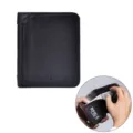 Heren minimalistische lederen korte portemon portefeuille zwart RFID bescherming. - Bi-fold / Zwart
