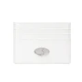 White minimalist card holder for women, compact leather wallet with multiple convenient card slots. - White