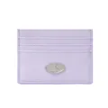 Purple minimalist card holder, cute PU leather envelope wallet with metallic S logo for women. - Purple