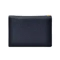 Dunkelblaue Litschi Muster PU Kartenetui minimalistische Geldbörse für Damen Kartenhalter - Standardausführung / Schwarz