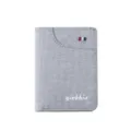 Portafoglio corto verticale grigio da uomo in tela di canvas con tasca per carte e design. - Grigio