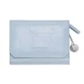 Helles blaues Knitter-PU-Leder Damen Geldbörse mit Silber Anhänger, stilvoller kurzer Kartenhalter. - Graublau