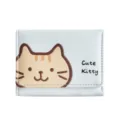 Portefeuille trifold en PU bleu avec design de chat mignon, porte-cartes et monnaie pour femme. - 10.5CM*8CM*1.5CM / Bleu clair