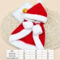 Red Christmas pet cape costume with white fleece trim for small dogs and cats winter wear. - S / Little Red Riding Hood Cloak
