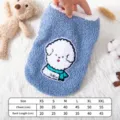 Blue fleece pet dog vest winter warm puppy clothes with cute poodle patch, size XS to XXL. - 2XL / Gray