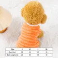 Thickened pet winter vest for small dogs teddy cute warm striped apparel pet clothing - S / Orange-Stripe