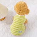 Pet winter thickened fleece vest, green striped warm puppy clothes for small dogs. - Green Stripe