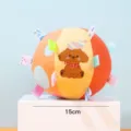 Pelota de juguete de felpa para mascotas con cintas coloridas y cachorro bordado 15cm - Perro con sombrero / Grande (15cm)
