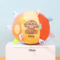Pelota de juguete de peluche para cachorro con cintas sensoriales de 15 cm de diámetro. - Cachorro con Hueso / Grande (15cm)