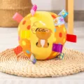 Suave pelota de juguete de peluche para perros con cintas sensoriales y diseño de cachorro. - Perro / Grande (15cm)
