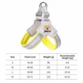 Yellow Y-shaped reflective pet dog harness variant with size chart, anti-pull design. - L / Yellow