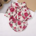 Bloemen huisdierenhemd voor kleine honden en katten, lente en zomer dunne kattenkleding. - XS / Rood