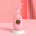 Pink cat toy tumbler with feather and catnip ball, interactive kitten toy for self-play. - Pink