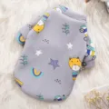 Grey cute cartoon bear pet dog cat two-leg sweatshirt warm pullover winter apparel size chart. - Gray Kitten