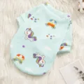 Cute unicorn print pet hoodie, soft fleece warm cat dog clothes with size chart. - S / Unicorn
