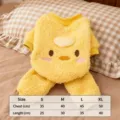 Cute yellow fleece pet clothes winter warm dog apparel puppy cat cute chick costume size S-XL - S / Yellow