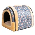Closed pet tent bed for cats and dogs, warm plush trim, floral pattern variant, cozy home. - XL - Recommended for Under 20 kg / Orchid