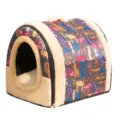 Warm enclosed pet cat bed tent winter cozy puppy house cave soft cushion sleeping bag - S - Recommended for Under 2.5kg / Animal