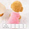 Cute thickened plush pet dog vest in winter pink stripes, warm and comfortable puppy clothing. - Pink Striped