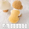 Pet dog winter thick vest coat for small dogs teddy pomeranian warm apparel size chart - Yellow - Cable Knit