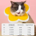 Cute flower pet Elizabethan cat recovery collar anti-licking neck cone with size chart S-L - S / Yellow