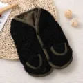 Black sherpa pet vest with green trim, warm winter puppy dog clothes, comfortable cat clothing. - XS / Black