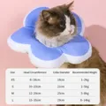 Cute blue flower cat recovery collar, soft Elizabethan pet cone for anti-biting and healing. - Blue