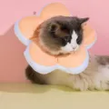 Cute flower pet Elizabethan collar cat recovery cone soft anti-bite neck circle XS-L - S / Pink