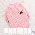 Pink fluffy pet dog clothes autumn winter cute puppy embroidered sweater warm cat apparel XS-XXL - XS / Pink