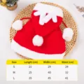 Cute Christmas pet cat dog red cloak cape winter warm costume with antlers and plush pom pom - S / Red Reindeer Cloak