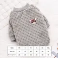 Cozy grey fleece pet sweatshirt for small dogs and cats, warm winter clothing with cute design. - XS / Gray
