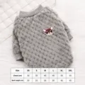 Cozy grey fleece pet sweater for dogs and cats, soft winter warm puppy clothes with cute patch. - XS / Gray