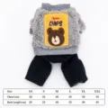 Cute warm dog four-leg jumpsuit winter thick fleece pet clothes puppy apparel for small dogs. - XS / Gray
