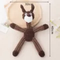 Brown corduroy dog chew toy with squeaker, durable pet molar toy for puppies and small dogs. - Big Silly Dog
