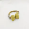 Pet collar with yellow bow and houndstooth pattern, cute accessory for cats and small dogs. - 1.0 (19-32cm) / Yellow